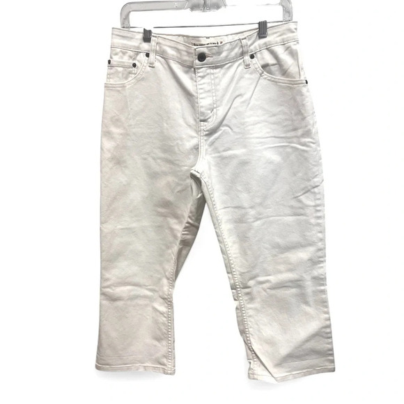 Levi Strauss Signature Legend Wash Cream Capris mid-rise size 12 - Picture 1 of 10